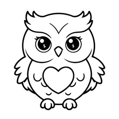 Cute vector illustration Owl for children colouring activity