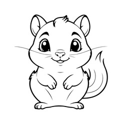 Cute vector illustration Chipmunk doodle for children worksheet