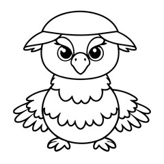 Simple vector illustration of Condor hand drawn for kids page