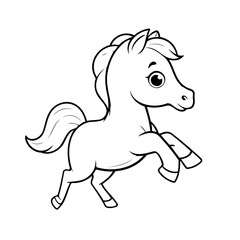 Cute vector illustration Horse drawing for toddlers book