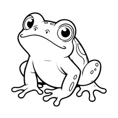 Vector illustration of a cute Frog drawing for colouring page