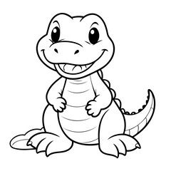 Cute vector illustration Alligator for toddlers colouring page