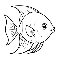 Simple vector illustration of Angelfish for children colouring activity