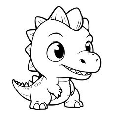 Cute vector illustration Dino hand drawn for toddlers