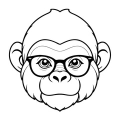 Simple vector illustration of Gorilla drawing for children page