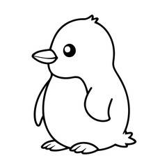 Cute vector illustration Penguin drawing colouring activity