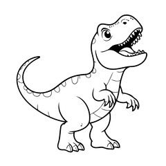 Cute vector illustration Tyrannosaurus doodle for toddlers coloring activity