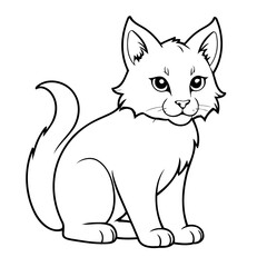 Cute vector illustration Lynx for kids colouring worksheet