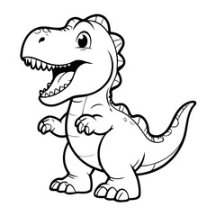 Simple vector illustration of Tyrannosaurus for kids coloring page