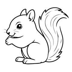 Cute vector illustration Squirrel drawing colouring activity