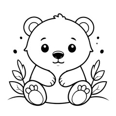 Cute vector illustration Bear hand drawn for toddlers