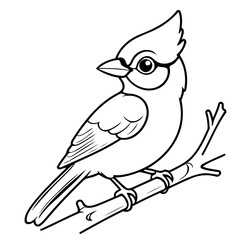 Cute vector illustration BlueJay drawing for kids colouring page