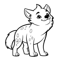 Simple vector illustration of Hyena for toddlers colouring page