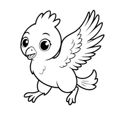 Cute vector illustration Phoenix hand drawn for kids coloring page