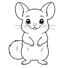 Cute vector illustration Chinchilla for toddlers colouring page