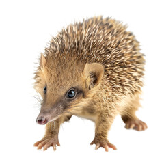 Obraz premium A hedgehog stands on a Png background, a Beaver Isolated on a whitePNG Background
