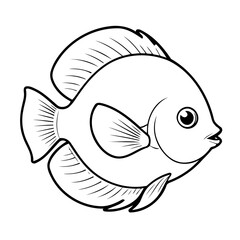 Vector illustration of a cute Discus drawing for toddlers coloring activity