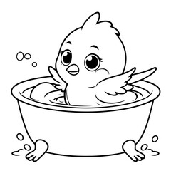 Simple vector illustration of Finch hand drawn for toddlers