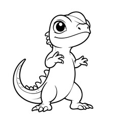 Cute vector illustration Lizard for kids colouring page