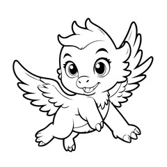 Cute vector illustration Griffin hand drawn for toddlers