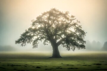 Obraz premium misty morning in the forest