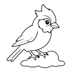 Cute vector illustration BlueJay doodle for kids colouring page