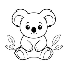 Cute vector illustration Koala drawing for children page