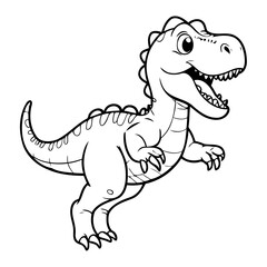 Cute vector illustration Allosaurus drawing for colouring page