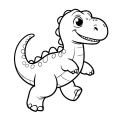 Cute vector illustration Diplodocus doodle for toddlers worksheet