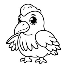 Vector illustration of a cute Condor drawing for kids colouring page