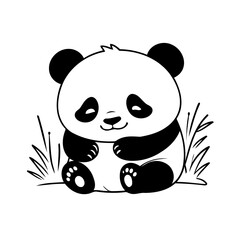 Cute vector illustration Panda drawing for children page