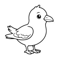 Vector illustration of a cute Seagull doodle for children worksheet