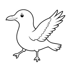 Simple vector illustration of Seagull drawing for children page