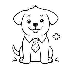 Simple vector illustration of Dog for children colouring activity