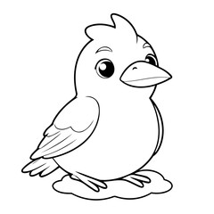 Cute vector illustration Finch colouring page for kids