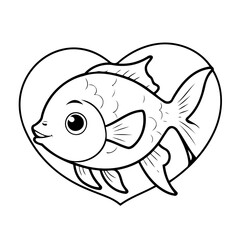 Simple vector illustration of Tetra drawing colouring activity
