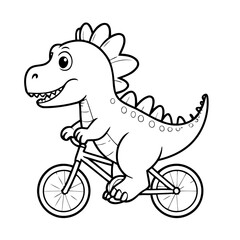 Simple vector illustration of Spinosaurus drawing colouring activity