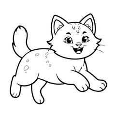 Cute vector illustration Lynx for children colouring activity