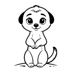Vector illustration of a cute Meerkat doodle colouring activity for kids