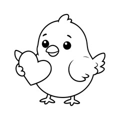 Cute vector illustration Bird doodle for toddlers worksheet