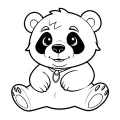Cute vector illustration Bear doodle for toddlers worksheet