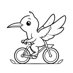 Cute vector illustration Hummingbird doodle for kids colouring page