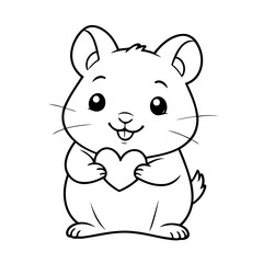 Naklejka premium Cute vector illustration Hamster hand drawn for toddlers
