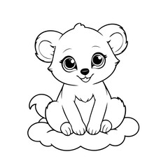 Cute vector illustration Lemur drawing for children page