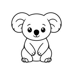 Vector illustration of a cute Koala doodle colouring activity for kids