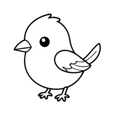 Cute vector illustration Bird doodle for toddlers coloring activity