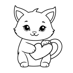 Simple vector illustration of Lynx drawing for kids page