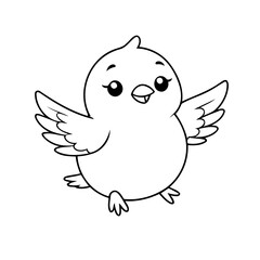 Fototapeta premium Simple vector illustration of Bird for kids colouring worksheet