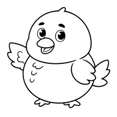 Vector illustration of a cute Bird doodle for children worksheet