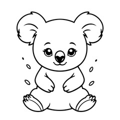 Cute vector illustration Koala drawing for toddlers book